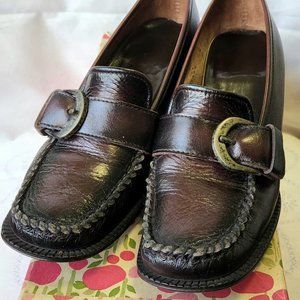 Vintage Miss America Shoes Granada Cherokee 6.5 2A Loafer Buckle 2" Heel